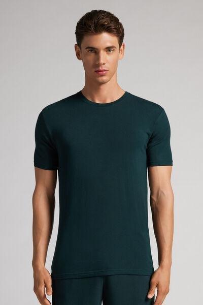Green Modal And Silk T-Shirt, , large image number 0