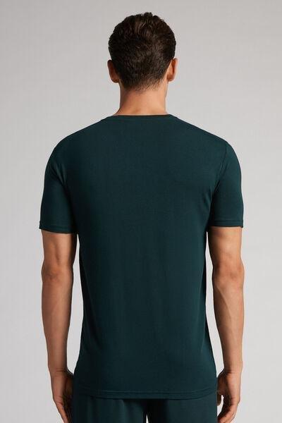 Green Modal And Silk T-Shirt, , large image number 3
