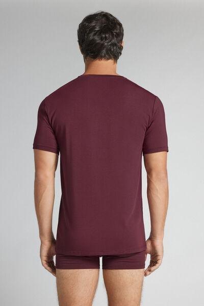 Burgundy Breathable Soft Silk T-Shirt, B601_234K, large image number 3