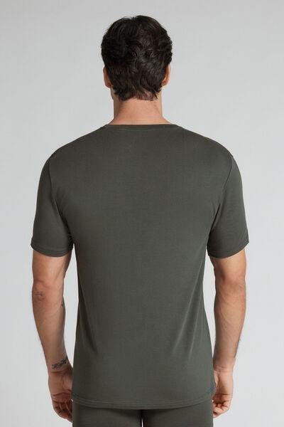 Green Fumo Scuro Soft Silk T-Shirt, B601_640J, large image number 3