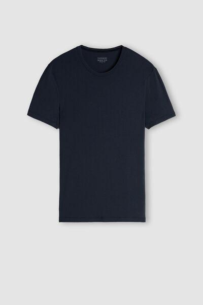 Blue Modal And Silk T-Shirt, , large image number 2