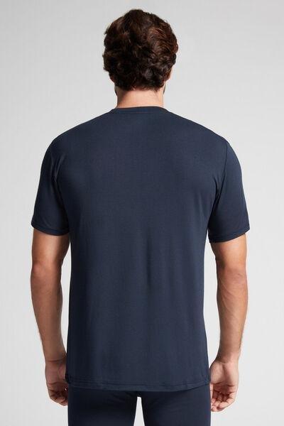 Blue Modal And Silk T-Shirt, , large image number 3