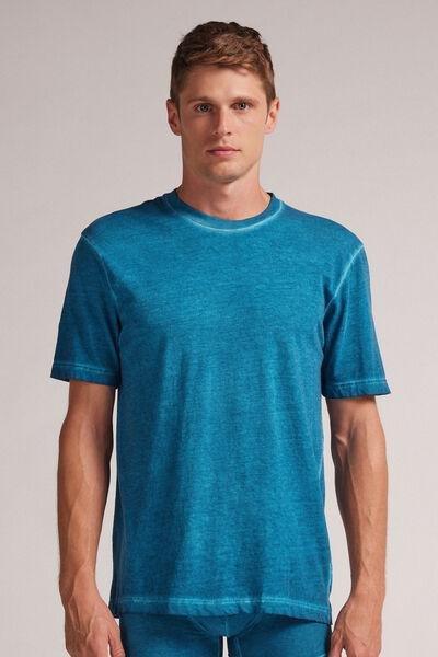 Blue - 686J - Moroccan Blue Washed Washed Collection Cotton T-shirt, , large image number 0