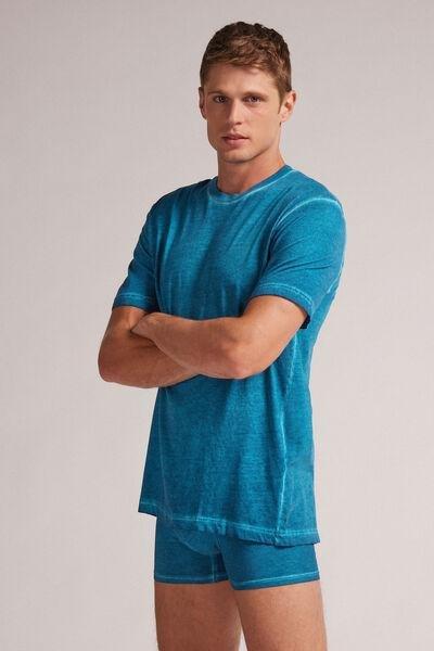 Blue - 686J - Moroccan Blue Washed Washed Collection Cotton T-shirt, , large image number 1