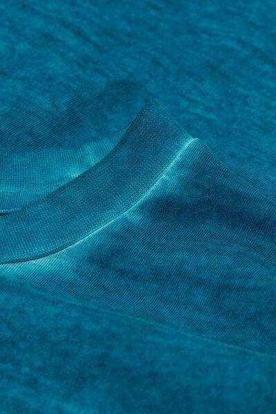 Blue - 686J - Moroccan Blue Washed Washed Collection Cotton T-shirt, , large image number 4