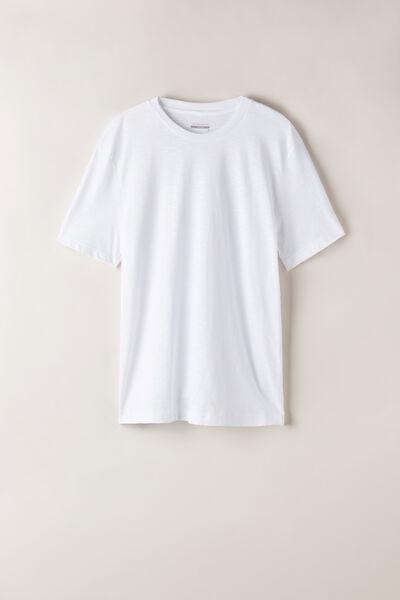 White Slub Cotton T-Shirt, , large image number 2