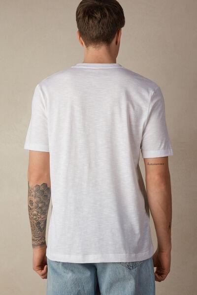 Intimissimi UOMO - White Slub Cotton T-Shirt