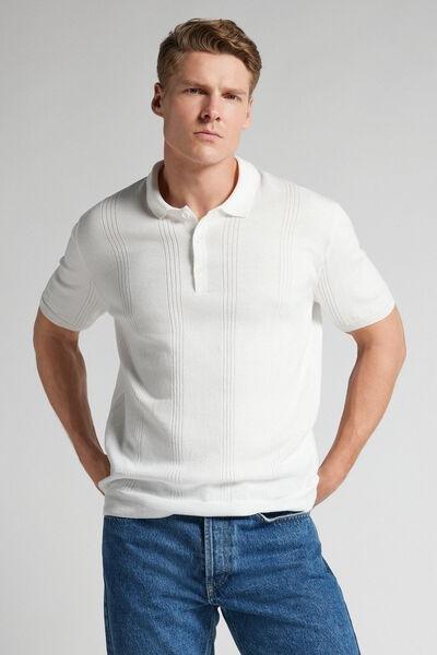 White Short Sleeve 100% Cotton Polo T-Shirt, White, large image number 1