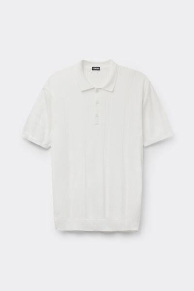 White Short Sleeve 100% Cotton Polo T-Shirt, White, large image number 2