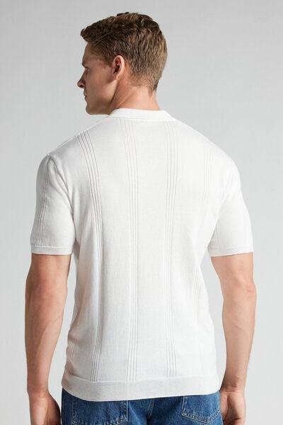 White Short Sleeve 100% Cotton Polo T-Shirt, White, large image number 3