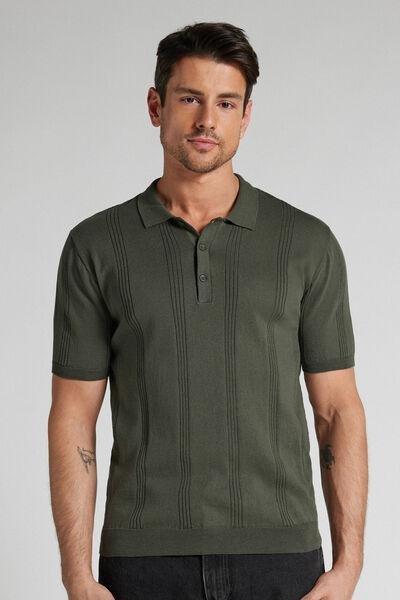Green Short Sleeve 100% Cotton Polo T-Shirt, B601_078K, medium
