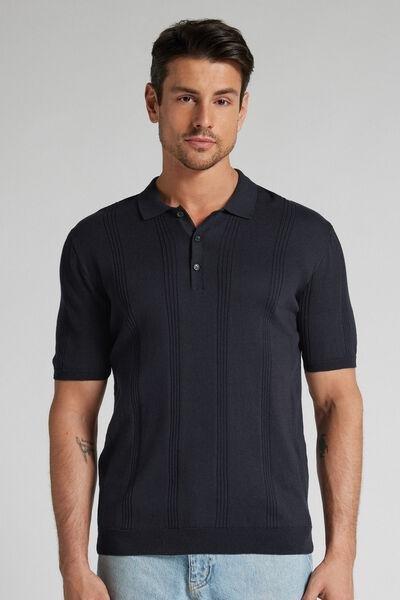 Blue Short Sleeve 100% Cotton Polo T-Shirt, B601_503J, large image number 0