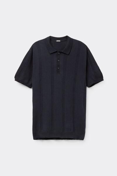 Blue Short Sleeve 100% Cotton Polo T-Shirt, B601_503J, large image number 2