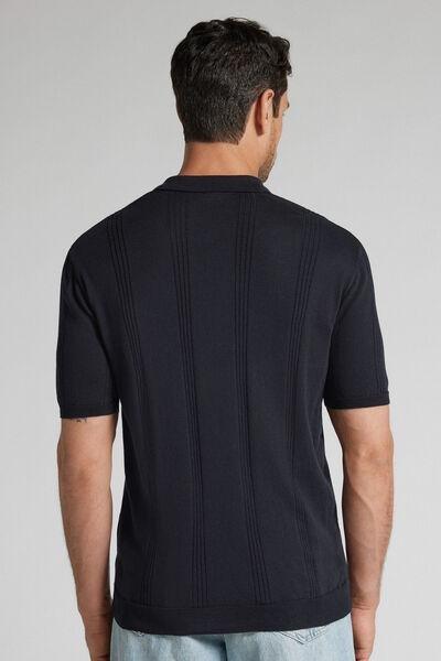 Blue Short Sleeve 100% Cotton Polo T-Shirt, B601_503J, large image number 3