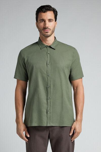 Green Short-Sleeved Shirt, , medium