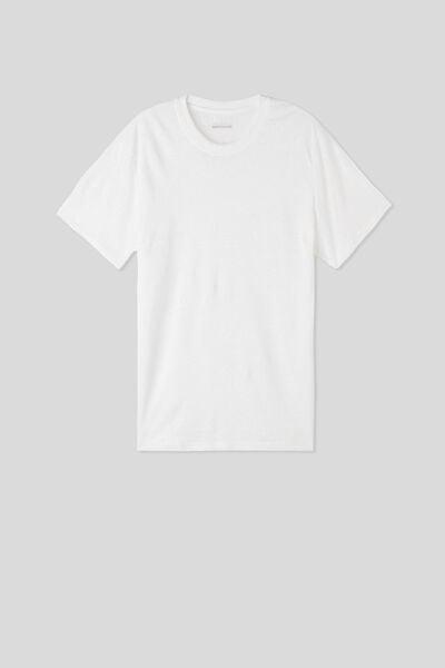 White Linen T-Shirt, White, large image number 2