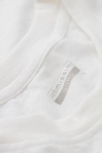 White Linen T-Shirt, White, large image number 4