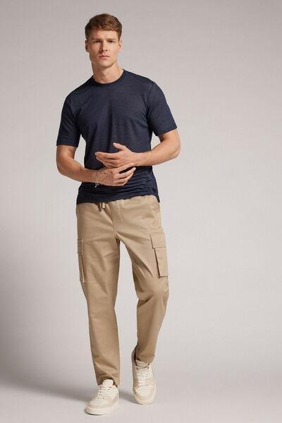 Navy Linen T-Shirt, , large image number 1