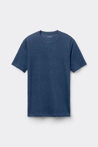 Navy Lightweight Linen T-Shirt, , large image number 2
