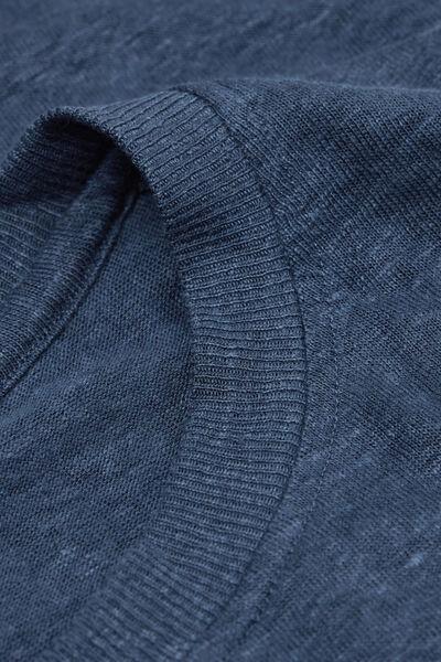 Navy Lightweight Linen T-Shirt, , large image number 4