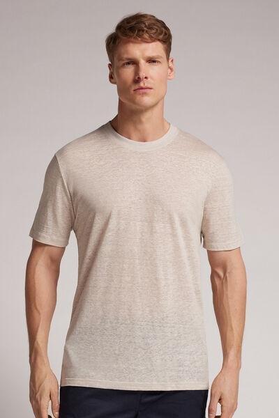 Black Lightweight Linen T-Shirt, , large image number 0