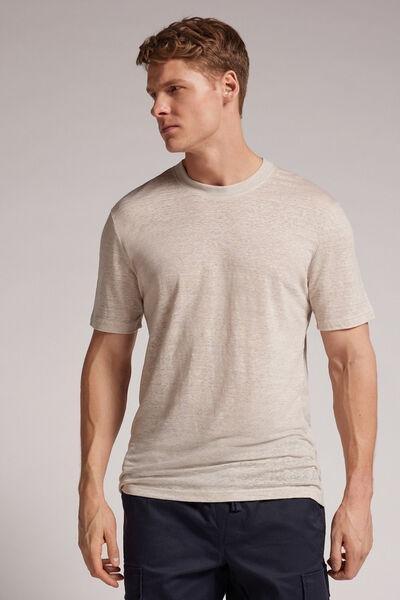 Black Lightweight Linen T-Shirt, , large image number 1