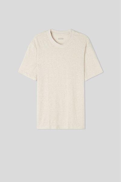 Black Lightweight Linen T-Shirt, , large image number 2