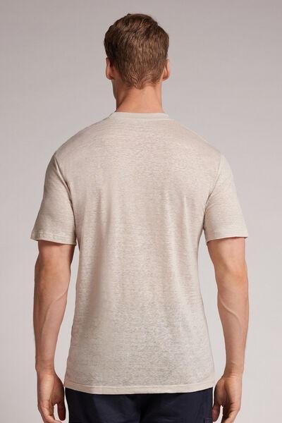 Black Lightweight Linen T-Shirt, , large image number 3