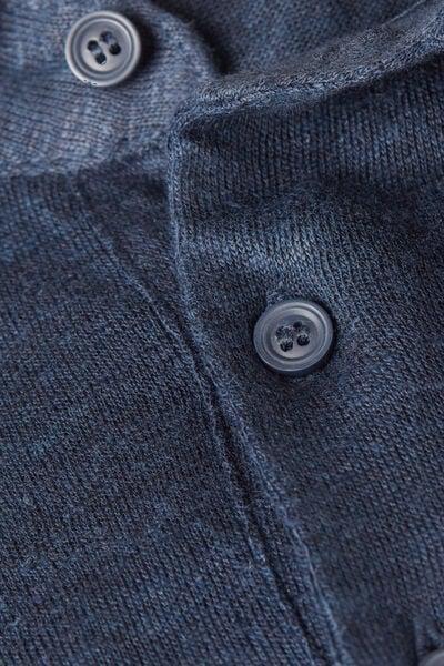 Blue Linen Polo Shirt, B601_585J, large image number 4