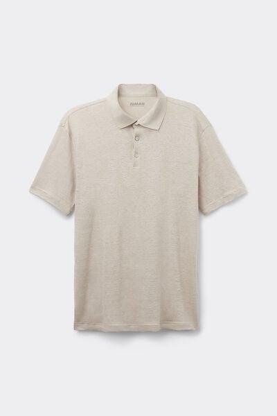 White Linen Polo Shirt, B601_959I, medium