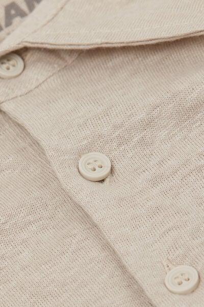 White Linen Polo Shirt, B601_959I, large image number 4