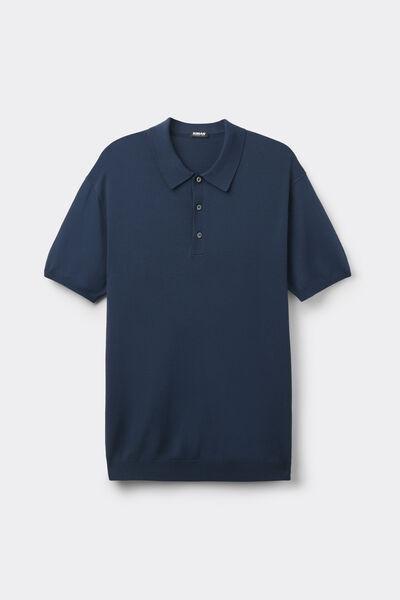 Navy Lightweight Viscose And Nylon Polo, B601_490J, large image number 2