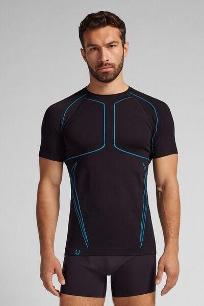 Black Short-Sleeved Technical Top, Black, large image number 0