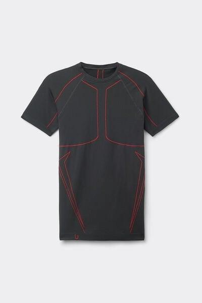 Grey Short-Sleeved Technical Sports Top, , large image number 1