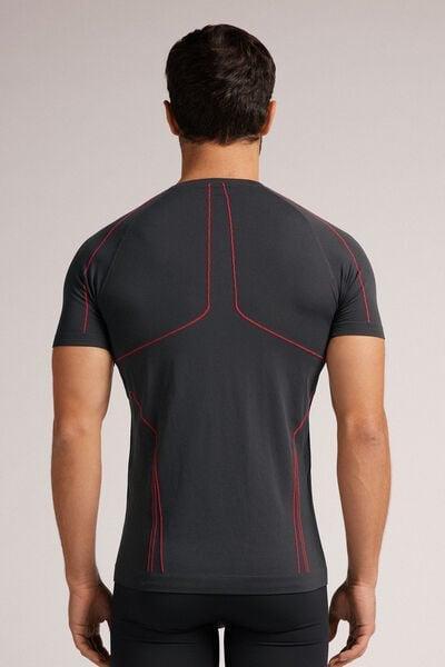 Grey Short-Sleeved Technical Sports Top, , large image number 3