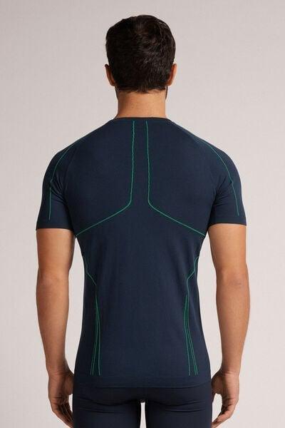 Blue Notte Short-Sleeved Technical Sports Top, , large image number 3