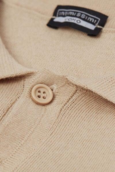 Beige Short-Sleeved Polo Shirt, , large image number 4