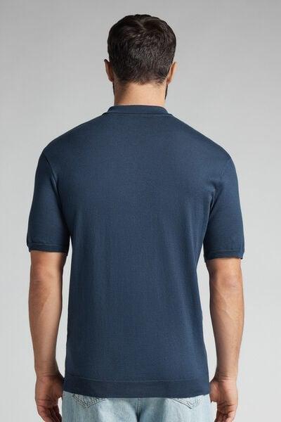 Blue Short-Sleeved Polo Shirt, , large image number 3