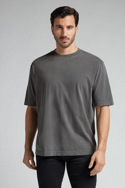 Black Washed Effect Oversized T-Shirt, B601_906J, medium