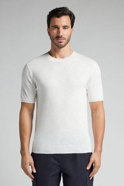 White Slub Cotton Jersey T-Shirt, , large image number 0