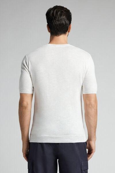 White Slub Cotton Jersey T-Shirt, , large image number 3