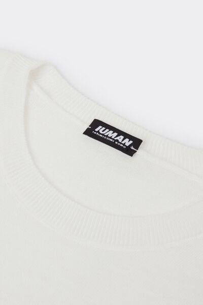 White Slub Cotton Jersey T-Shirt, , large image number 4