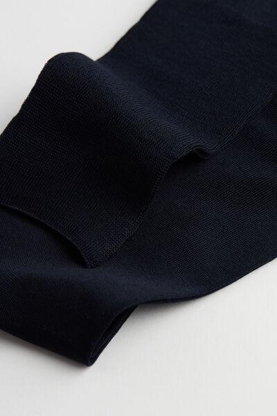 Blue Long Sateen Lisle Socks, Blue, large image number 1