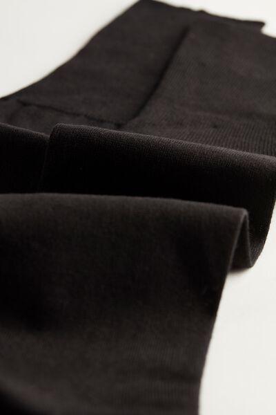 Black Long Socks In Cottonsilkcashmere Blend, , large image number 1