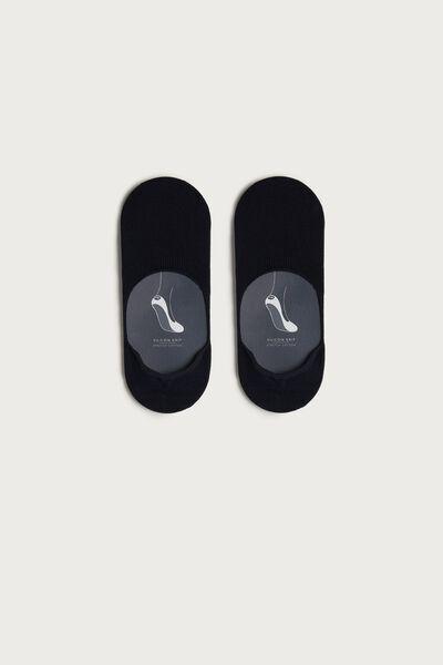 Blue Stretch Cotton Footlet Socks, , large image number 0