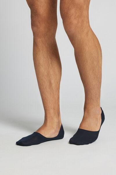 Blue Stretch Invisible Socks, Blue, large image number 3