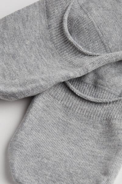 Grey Stretch Invisible Socks, Grey Fleece, medium