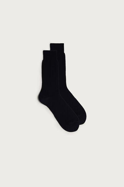 Intimissimi UOMO - Blue Short Sateen Cotton Lisle Socks