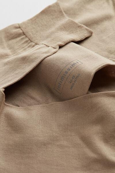 Brown Short Sateen Lisle Socks, Natural, large image number 1