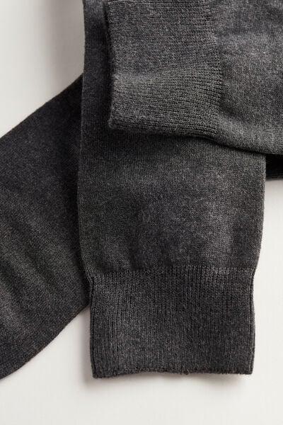 Grey Blend Short Warm Cotton Socks, Charcoal Grey Blend, large image number 2